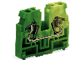 2-conductor end terminal block; without push-buttons; with fixing flange; for screw or similar mounting types; Fixing hole 3.2 mm ; 2.5 mm; CAGE CLAMP; 2,50 mm; green-yellow