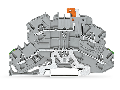 Double-deck disconnect terminal block; with pivoting knife disconnect; for DIN-rail 35 x 15 and 35 x 7.5; 2.5 mm; Push-in CAGE CLAMP; 2,50 mm; gray