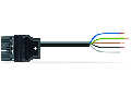 pre-assembled connecting cable; Eca; Plug/open-ended; 5-pole; Cod. L; H05Z1Z1-F 5G 1.5 mm²; 3 m; 1,50 mm²; dark gray