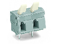 PCB terminal block; finger-operated levers; 2.5 mm; Pin spacing 10/10.16 mm; 2-pole; CAGE CLAMP; commoning option; 2,50 mm; gray