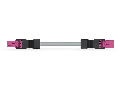 pre-assembled interconnecting cable; Eca; Socket/plug; 3-pole; Cod. B; 2 m; 1,50 mm; pink