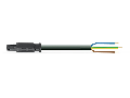 pre-assembled connecting cable; Eca; Socket/open-ended; 3-pole; Cod. A; H05VV-F 3G 1.5 mm; 1 m; 1,50 mm; black