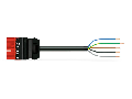 pre-assembled connecting cable; Eca; Plug/open-ended; 5-pole; Cod. P; H05VV-F 5G 1.5 mm²; 1 m; 1,50 mm²; red