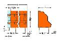 Double-deck PCB terminal block; 2.5 mm; Pin spacing 10.16 mm; 2 x 8-pole; CAGE CLAMP; 2,50 mm; orange