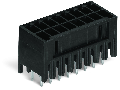 THT male header, 2-row; 0.8 x 0.8 mm solder pin; straight; 100% protected against mismating; Pin spacing 3.5 mm; 2 x 6-pole; black