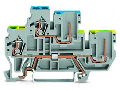 1-conductor/1-pin double deck receptacle terminal block; Ground conductor/through terminal block; PE/N; for DIN-rail 35 x 15 and 35 x 7.5; 2.5 mm²; CAGE CLAMP®; 2,50 mm²; gray