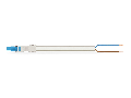 pre-assembled connecting cable; Eca; Socket/open-ended; 2-pole; Cod. I; H05Z1Z1-F 2 x 1,50 mm; 1 m; 1,50 mm; blue