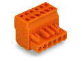 1-conductor female plug; angled; 2.5 mm²; Pin spacing 5.08 mm; 14-pole; 2,50 mm²; orange