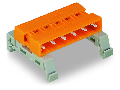 Double pin header; DIN-35 rail mounting; Pin spacing 7.62 mm; 10-pole; orange