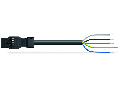 pre-assembled connecting cable; Eca; Socket/open-ended; 5-pole; Cod. A; H05Z1Z1-F 5G 1.5 mm; 7 m; 1,50 mm; black