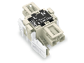 Linect® T-connector; 2-pole; Cod. L; 1 input; 2 outputs; white