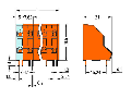 Double-deck PCB terminal block; 2.5 mm; Pin spacing 7.62 mm; 2 x 10-pole; CAGE CLAMP; 2,50 mm; orange