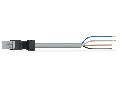 pre-assembled connecting cable; Eca; Plug/open-ended; 4-pole; Cod. B; Control cable 4 x 1.0 mm²; 3 m; 1,00 mm²; gray