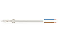 pre-assembled connecting cable; Eca; Socket/open-ended; 2-pole; Cod. A; H05VV-F 2 x 1.0 mm; 3 m; 1,00 mm; white