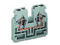 2-conductor end terminal block; without push-buttons; without snap-in mounting foot; 2.5 mm; CAGE CLAMP; 2,50 mm; light gray