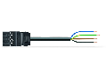 pre-assembled connecting cable; Eca; Plug/open-ended; 4-pole; Cod. A; H05VV-F 4G 1.5 mm; 3 m; 1,50 mm; black