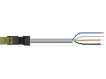 pre-assembled connecting cable; Eca; Plug/open-ended; 4-pole; Cod. B; Control cable 4 x 1.0 mm; 1 m; 1,00 mm; light green