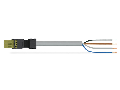 pre-assembled connecting cable; Eca; Socket/open-ended; 4-pole; Cod. B; Control cable 4 x 1.0 mm; 1 m; 1,00 mm; light green