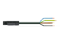 pre-assembled connecting cable; Eca; Plug/open-ended; 4-pole; Cod. A; H05VV-F 4G 1.5 mm; 2 m; 1,50 mm; black