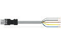 pre-assembled connecting cable; Eca; Socket/open-ended; 5-pole; Cod. B; 1 m; 1,50 mm²; gray