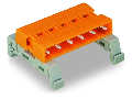 Double pin header; DIN-35 rail mounting; Pin spacing 7.62 mm; 4-pole; orange