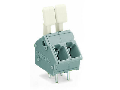 PCB terminal block; finger-operated levers; 2.5 mm; Pin spacing 5/5.08 mm; 8-pole; CAGE CLAMP; commoning option; 2,50 mm; gray