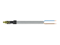 pre-assembled connecting cable; Eca; Socket/open-ended; 2-pole; Cod. B; Control cable 2 x 1.0 mm; 5 m; 1,00 mm; light green