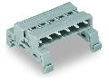 Double pin header; DIN-35 rail mounting; Pin spacing 7.5 mm; 4-pole; gray