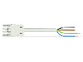 pre-assembled connecting cable; Eca; Socket/open-ended; 4-pole; Cod. A; H05Z1Z1-F 4G 1.5 mm; 1 m; 1,50 mm; white