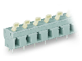 PCB terminal block; push-button; 2.5 mm; Pin spacing 10/10.16 mm; 6-pole; CAGE CLAMP; commoning option; 2,50 mm; gray