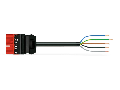 pre-assembled connecting cable; Eca; Plug/open-ended; 5-pole; Cod. P; H05VV-F 5G 2.5 mm²; 7 m; 2,50 mm²; red