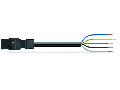 pre-assembled connecting cable; Eca; Plug/open-ended; 5-pole; Cod. A; H05VV-F 5G 1.5 mm; 8 m; 1,50 mm; black