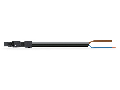 pre-assembled connecting cable; Eca; Plug/open-ended; 2-pole; Cod. A; H05VV-F 2 x 1.5 mm; 1 m; 1,50 mm; black