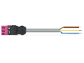 pre-assembled connecting cable; Eca; Plug/open-ended; 3-pole; Cod. B; 1 m; 1,50 mm²; pink