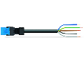 pre-assembled connecting cable; Eca; Plug/open-ended; 5-pole; Cod. I; H05VV-F 5G 1.5 mm; 6 m; 1,50 mm; blue