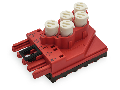 Tap-off module; for flat cable; 5 x 2.5 mm² + 2 x 1.5 mm²; 5-pole; Cod. P; with cable connection on the output side; red