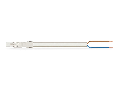 pre-assembled connecting cable; Eca; Plug/open-ended; 2-pole; Cod. A; H05VV-F 2 x 1.0 mm²; 1 m; 1,00 mm²; white