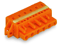 1-conductor female plug; clamping collar; 2.5 mm²; Pin spacing 7.62 mm; 8-pole; 2,50 mm²; orange