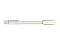 pre-assembled connecting cable; Eca; Plug/open-ended; 3-pole; Cod. A; H05VV-F 3G 2.5 mm²; 3 m; 2,50 mm²; white