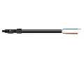 pre-assembled connecting cable; Eca; Socket/open-ended; 2-pole; Cod. A; H05VV-F 2 x 1.5 mm; 2 m; 1,50 mm; black