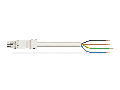 pre-assembled connecting cable; Eca; Socket/open-ended; 4-pole; Cod. A; H05Z1Z1-F 4G 1.5 mm; 1 m; 1,50 mm; white