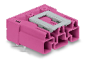 Plug for PCBs; angled; 3-pole; Cod. B; pink