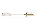 pre-assembled connecting cable; Eca; Socket/open-ended; 5-pole; Cod. A; H05VV-F 5G 1.5 mm; 5 m; 1,50 mm; white