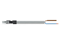 pre-assembled connecting cable; Eca; Plug/open-ended; 2-pole; Cod. B; Control cable 2 x 1.5 mm; 1 m; 1,50 mm; gray