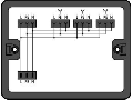 Distribution box; Single-phase current (230 V); 1 input; 4 outputs; Cod. A; MIDI; black