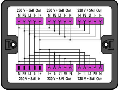 Distribution box; 230 V + SMI; 1 input; 5 outputs; Cod. B; MIDI; black