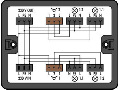 Distribution box; Series switching; 1 input; 7 outputs; Cod. A, S; MIDI; black