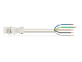 pre-assembled connecting cable; Eca; Plug/open-ended; 5-pole; Cod. A; H05Z1Z1-F 5G 1.5 mm²; 8 m; 1,50 mm²; white