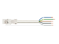 pre-assembled connecting cable; Eca; Plug/open-ended; 5-pole; Cod. A; H05Z1Z1-F 5G 1.5 mm²; 7 m; 1,50 mm²; white