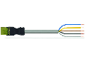 pre-assembled connecting cable; Eca; Plug/open-ended; 5-pole; Cod. B; 6 m; 1,50 mm²; light green